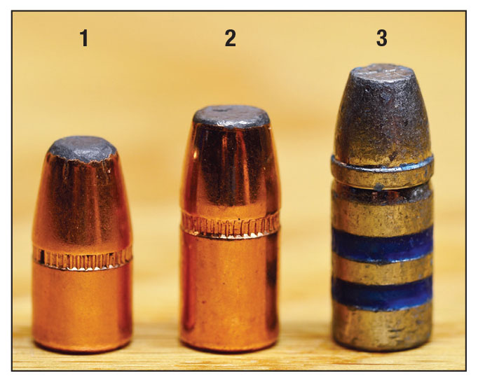 Three great bullets for the 25-20 WCF: (1) Hornady 60 grain, (2) Speer 75 grain and (3) Missouri  Bullet Company, hard-cast 85 grain. Only the Hornady and MBC bullets are still available.